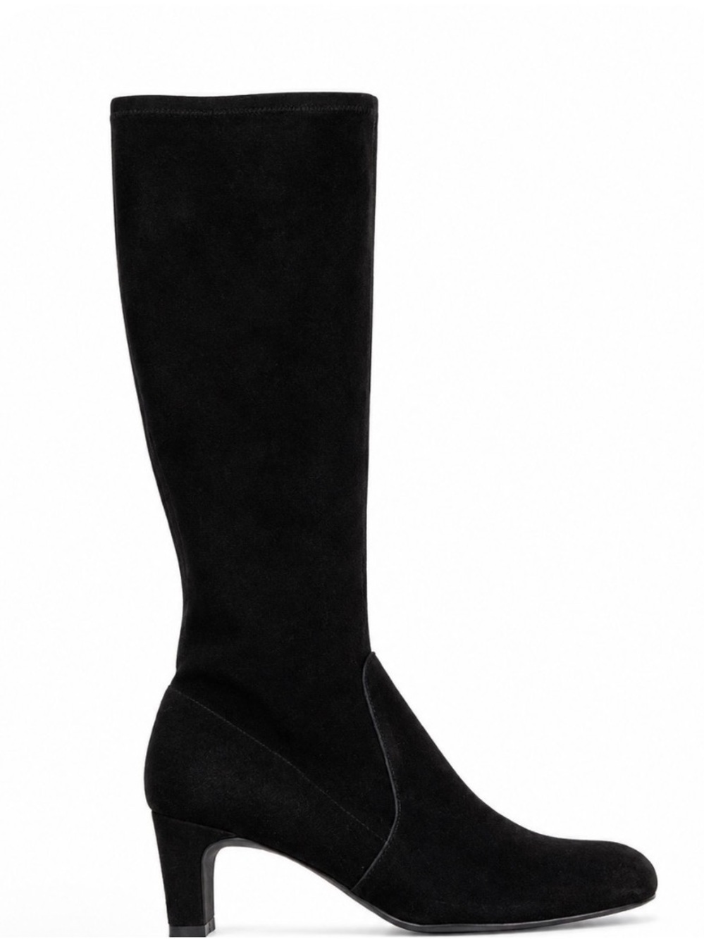 Stuart Weitzman Classic Black Suede Knee-High Women's Boots kitten heel SZ 7.5